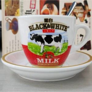 홍콩밀크티잔 차찬탱 홍콩 에스프레소 세트 레스토랑 찻잔 전통 도자기 스푼 접시