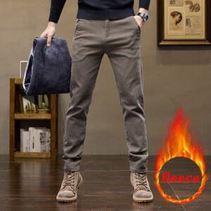따뜻한 부츠컷 울 두꺼운 패션 바지 카우보이 플러시 플리스 보온 청바지 겨울 남성 안감 플리스 남성용 슬림 남성용