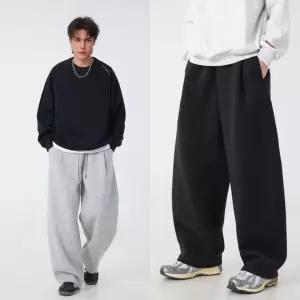 핀턱 와이 드스웨트팬츠 트레이닝 남성바지