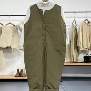 오버핏 팬츠 패딩멜빵바지 캐주얼 작업복 겨울 여성용