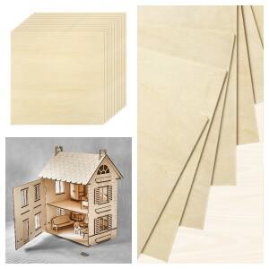 3/5/8/10개 베이스우드 시트 얇은 미완성 목재 합판 보드 DIY 페인팅 공예 레이저 커팅 조각