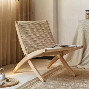 쿠바체어 접이식 원목의자 인락의자 더큐브 직물 등나무