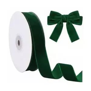 10마) 그린 벨벳리본 크리스마스리본 선물포장 트리꾸미기 리스만들기 카드 와인장식 축제용품 머리핀재료
