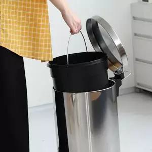 무소음 휴지통 20리터 밀폐 종량제 스텐 페달 휴지통 생활용 냄새 차단 가정용