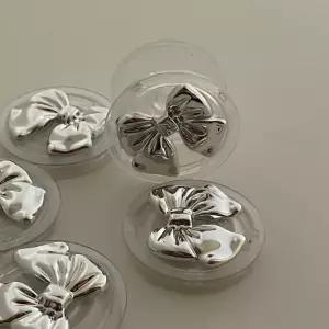 소품샵 선물 핸드폰거치대 리본 Y2K 실버 메탈 판촉 자체제작 국내제작