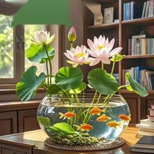 대형 인테리어 어항 수련화분 유리화병