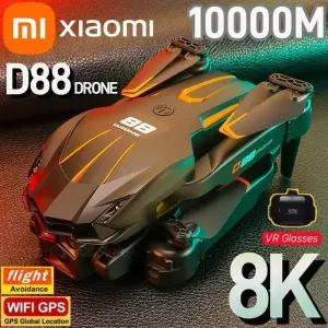 드론액세서리 Xiaomi D88 드론 HD 8K 듀얼 카메라 전문 항공 사진 호버링 제스처 촬영 접이식 쿼드콥터 ？