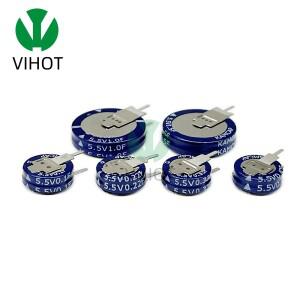 2PCS 5.5V V 형 슈퍼 커패시터 0.1F 0.22F 0.33F 0.47F 1F 1.5F 고에너지 밀도 긴 사이클 수명 백업 전원