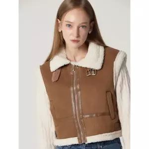 [하프클럽/오조크]양털 숏무스탕 베스트 (택가격 112000원)