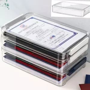 문서 수납 박스 대형 사무용 서류함 투명 문서 보관함 사무실 정리함 플라스틱 다용도 케이스 클립형 클립