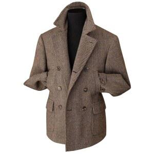 픽스리미치 남성 트위드 헤링본 스포츠 코트 슬림 더블 가슴 울 블렌드 블레이저 재킷 캐주얼 웜 빈티지