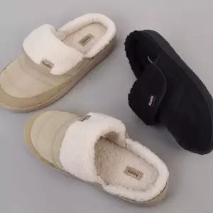 패딩 털 슬리퍼 따뜻한 겨울 사무실 여성 털 슬리퍼 캠핑 방한화 실내화 블로퍼 논슬립 남성 실내 누빔