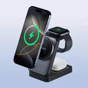 아트박스 디자인에버 코끼리 폴딩 맥세이프 3in1 고속 무선충전기 거치대