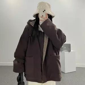 [누빔안감] 하운드 체크 후리스 코트 2컬러