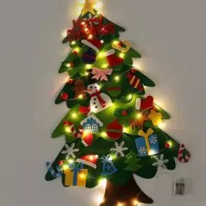 사무실 벽트리 학교 인테리어전구포함 펠트DIY크리스마스 벽장식 트리 MWB6021C24