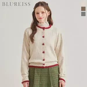 [블루레이스]하트 단추 포인트 배색 울가디건_BI5W1KC4811