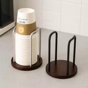 일회용컵 케이스 미니 우드 종이컵 거치대 홀더 디스펜서 거치대 종이컵 정리함 꽂이 일회용 홀더 보관함