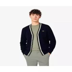 라코스테 lacoste 남성 브이넥 방모 가디건 AH660E-55N HDE