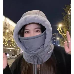 겨울 남녀공용 마스크 패딩 넥워머 후드워머 일체형 모자 방한