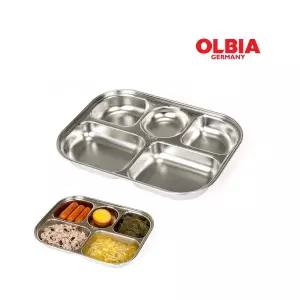 올비아 무연마제 스텐식판 유아 아기 성인 다이어트식판 소