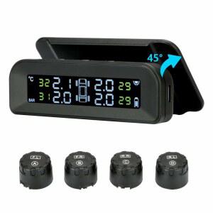 타이어 압력 모니터링 시스템 무선 태양광 TPMS, 4개의 외부 센서가 장착된 실시간 디스플레이 온도 22-87 PSI 차량용 RV SUV MPV 세단용 모니터