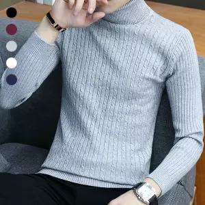 남성 목폴라티 하이넥 터틀넥 니트 꽈배기 케이블 긴팔 목폴라 가을 겨울 니트티