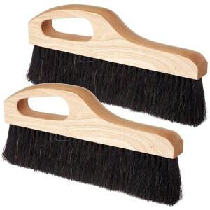 싱후우 2팩 콘크리트 빗자루 도구, 12인치 메이슨 브러시 핸드 마감 말털 / 폴리 브리스틀 텍스처 편안한 손잡이 포함