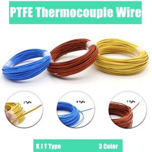 KJ T  열전대 와이어 2 코어 고온 측정 보상 케이블 PTFE 절연 전자 라인 5/10M