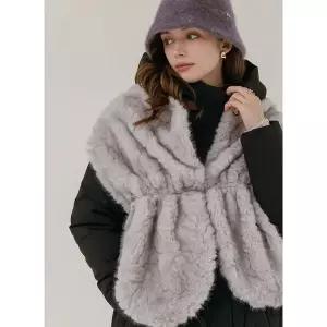 [막스까르띠지오] 레이어드 추천 페이크 밍크 후크 숄 베스트_P412893211