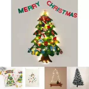 (그린) DIY 펠트 크리스마스 벽트리 전구포함 /학교/유치원/가정/DIY/인테리어/심플/트리/장식/벽/꾸미기