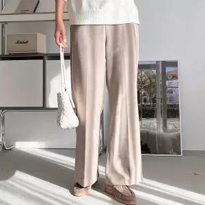 [하프클럽/]여자 고무줄 나팔 겨울출근룩 골덴 트임 바지