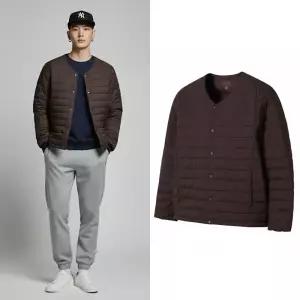 [백화점 출고] 탑텐 패딩 남자 에어테크 라이트 투인원 넥스타일 점퍼 다크 버건디 생활 발수 경량 숏 자켓