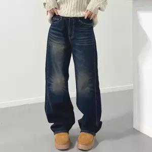 여자 빅사이즈 논스판 약기모 겨울 청바지