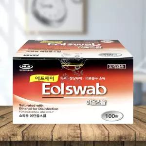 FA 이올스왑 (에탄올) 일회용알콜스왑 개별포장 1통 100매입 알콜솜 소독솜 상비약