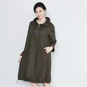 (강)투포켓 후드 롱 원피스(밑단 끈조절)