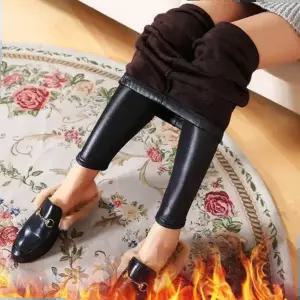 여성 융털 기모 레더 레깅스 하의 겨울 쫄쫄이 바지