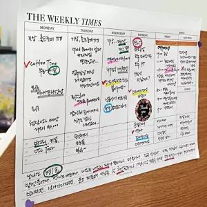 위클리 메모장 플래너 떡메모지 타임 학습 주간 위클리 플래너 학습 주간