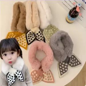 아동 도트 퍼 목도리 유아 니트 머플러