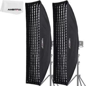 사진 스트로브 스튜디오 플래시 소프트박스 보웬스 마운트(2PCS)를 위한 야심찬 35x160cm 14 x63 벌집 격자