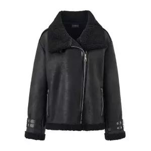 [하프클럽/나인식스뉴욕]시어링 양털 소매 스트랩 무스탕 자켓 (NP4JK021L0)