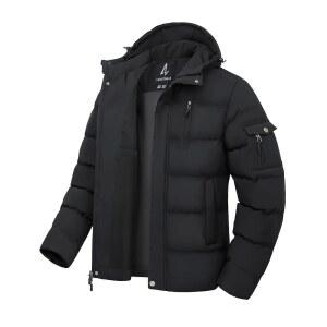 LZAC N X 남성용 겨울 코트 두꺼운 단열 방수 패딩 재킷 후드 바람막이 파카 멀티 포켓