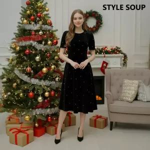 울 블렌디드 벨벳 롱 원피스(SBCOPE1)