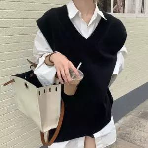 [하프클럽/]세련된 소프트터치 옆트임 레이어링 룩 캐주얼 울탑슬리브리스