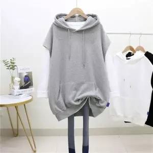 [하프클럽/]여자 데일리 후드탑유니크 조끼 내추럴룩 오버 핏감 베스트 그