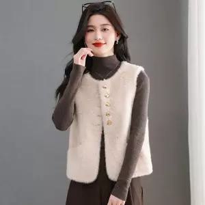 여자조끼 라이크 민소매 가디건 숏 조끼 밍크 가을겨울 베스트 심쿵빛