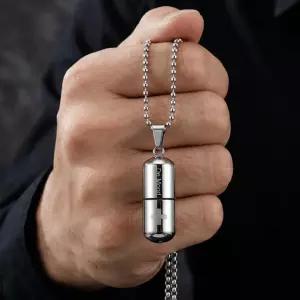 알약 목걸이 임형준목걸이 응급 케이스 초경량 십자가 팬던트 스틸 캡슐 향수주얼리 패션