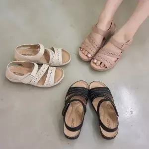 빅사이즈 슬리퍼 끈샌들 플랫 웨지 힐 샌들신발 가을 (WEF09DD)