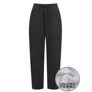 [하프클럽/샵앤]여성 허리밴딩 모카 기모 배기핏 방한 팬츠 PIC-WPT-20971-블랙