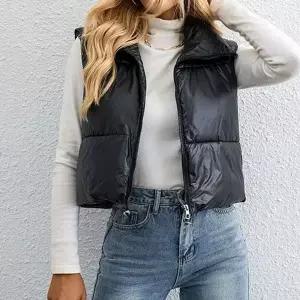 [하프클럽/]여자 3톤 유광세미크롭 올데이 폴라넥 웰론 베스트탑