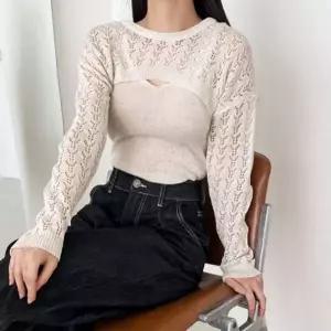 [하프클럽/]크롭 여성 데일리 볼레로 나시티 클래식 레이어드 여